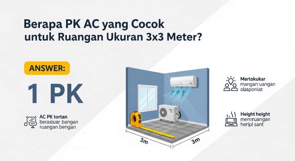 Berapa PK AC yang Cocok untuk Ruangan Ukuran 3×3&nbsp;Meter?